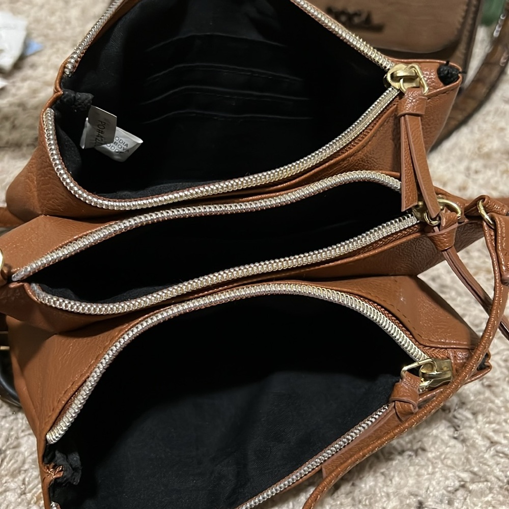 Brown Bag with 3 Zippers - Picture 3 of 6